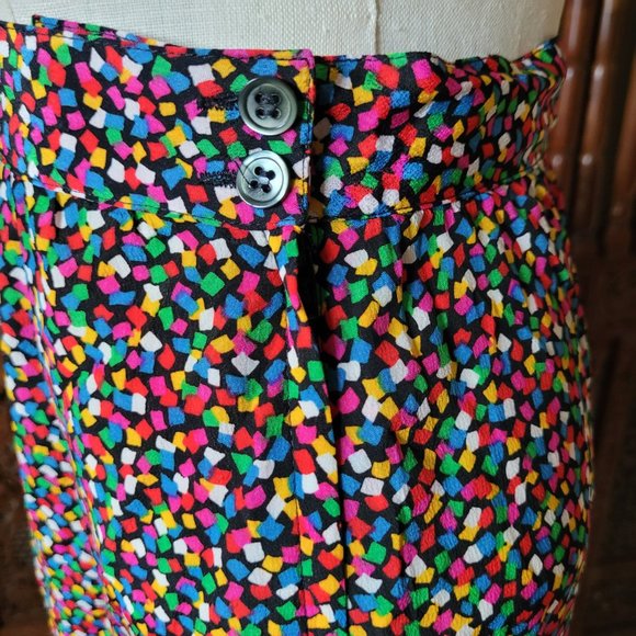 1980s Liz Claiborne Rainbow Colorful Confetti Skirt Set - Picture 14 of 16